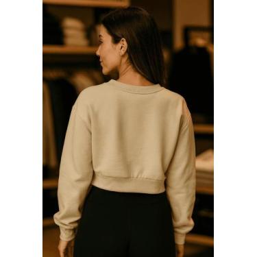 Imagem de  Cropped Moletom Lua e Sol Feminino Básico  Cores Neutras e Variadas -