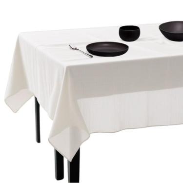 Imagem de Toalha de mesa Linho Premium 6 lugares 200x135 cm Admirare, Branca