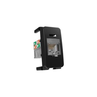 Imagem de Módulo Tomada Para Rede De Informática Margirius B3 Colors Rj45 Cat6 Preto Ebony
