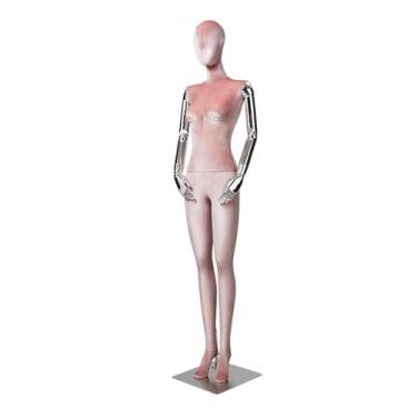 Imagem de Mannequin Manequins de varejo para corpo feminino em pé, torso de manequim de veludo de 72,83 pol. de altura, destacável e fácil de posicionar(Pink)