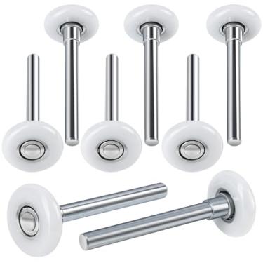 Imagem de HNYYZL Rolos Para Porta De Garagem, Rolo Nylon 1,8", Haste Aço Carbono 4", Ultrassilenciosos E Suaves (4" - 8 Peças)