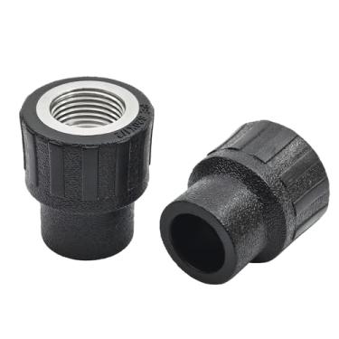 Imagem de 20 mm Slip x G1/5.1 cm fêmea metal rosca PVC adaptador de encaixe de tubo, soquete x G rosca fêmea PE conector adaptador de encaixe de tubo (2 peças, preto)