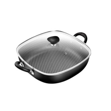 Imagem de Frigideira Wok Quadrada 2 Alças N°29 Antiaderente Preto Patolux