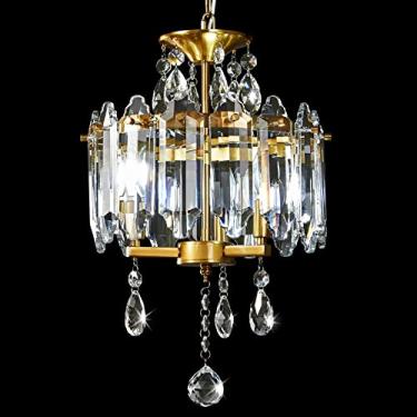 Imagem de zhllmq Lustre de cristal moderno luminárias douradas mini lustres de cristal luz de teto casa de fazenda iluminação pendente para cozinha ilha quarto sala de jantar corredor entrada (3 luzes)