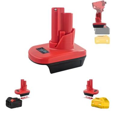 Imagem de Adaptador de bateria Milwaukee para M18 para M12, para DeWalt 20V 60V para Milwaukee para ferramenta conversor M12 Step Down - Solução de energia de viagem leve para ferramentas M12 (apenas adaptador)