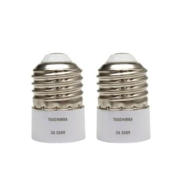 Imagem de Soquete Adaptador Taschibra De Lâmpada E27 Para E14 Kit 2 Peças
