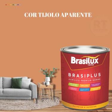 Imagem de Tinta de Parede  Semi Brilho Laranja 800ml Brasiplus Acrilica Lavável.