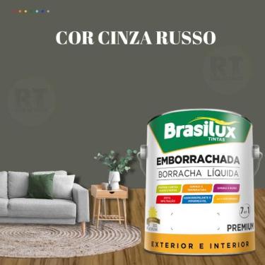Imagem de Tinta Borracha Líquida Cinza 3.2l Premium Brasilux, CINZA RUSSO