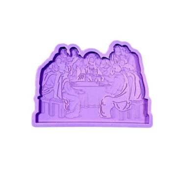 Imagem de R626 molde de silicone quadro páscoa santa ceia resina decorar - confe