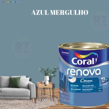 Imagem de Tinta Parede Azul Marinho Acrílica Fosca Renova 800ml - Coral, AZUL ME