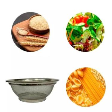 Imagem de Escorredor De Metal Multiuso Redondo Fundo Em Aço Inox - Original Line