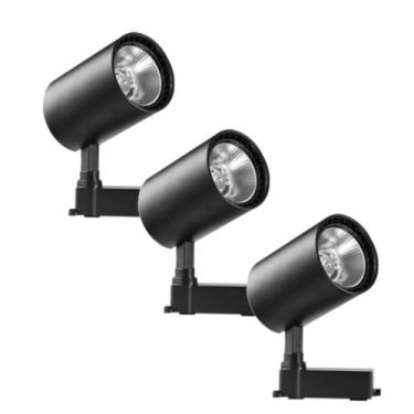 Imagem de Kit 3 Luminária Preto Trilho Spot Led 24W 3500K Branco Quente - AP