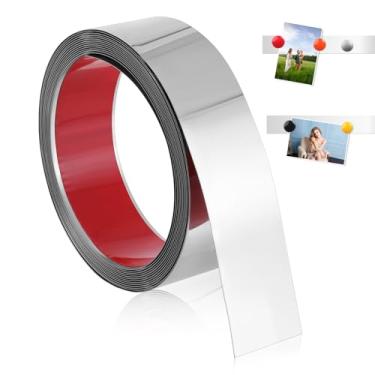 Imagem de Tira de metal autoadesiva para ímãs, tiras de notas ferrosas flexíveis de 5 m x 4 cm, rolo de fita ferrosa forte para escola, oficina, escritório, casa, quadro de avisos