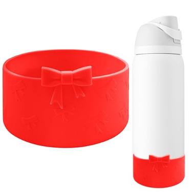 Imagem de GAISHION Bota de arco de silicone compatível com garrafas de água Owala de 946 ml, capa protetora antiderrapante para garrafas de água de aço inoxidável FreeSip, Twist e Flip - Vermelho