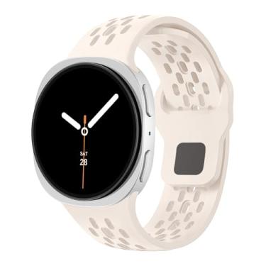 Imagem de Pulseira esportiva de silicone para Samsung Galaxy Watch 8 de 40 mm e 44 mm/Watch 8 Classic de 46 mm, pulseira de silicone respirável sem lacunas para Samsung Watch 8 40 44 e 46 mm