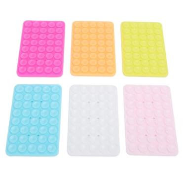 Imagem de Diydeg Montagem de Capa de Telefone de Sucção, 6pcs Sillicon Acessório de Telefone Adesivo de Dupla Face, Mãos Destacáveis ​​Mãos Livres Soldador de Com Espelho de Brinquedo