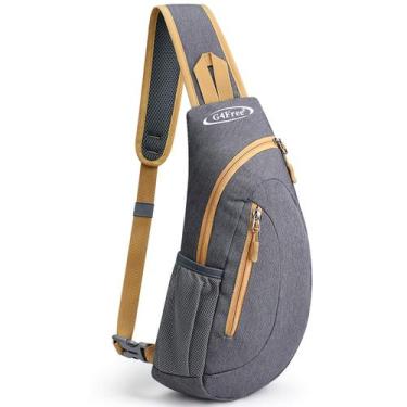 Imagem de Mochila de ombro Sling Bag G4Free, peito transversal, cinza/amarela