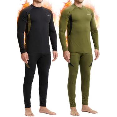 Imagem de Roupa íntima térmica Promision para homens Long Johns Fleece Lined x2