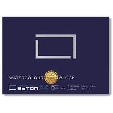 Imagem de Bloco de papel aquarela 100% algodão antideformação – 20 folhas de 72 kg/350 g/m², materiais de arte para pintura úmida, seca e mista, para aquarela, guache, acrílico (18 x 12 cm)