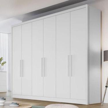 Imagem de Guarda Roupa Casal Ambiente New Messina 6 Portas 4 Gavetas Neve - MÓVE