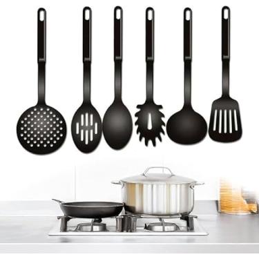 Imagem de Super Kit de Cozinha Premium Conjunto 6 Peças Silicone Utensílios Resistentes Espátula Concha Colheres