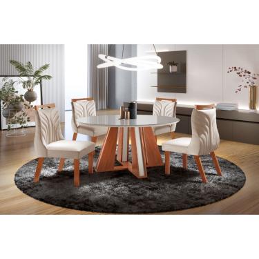 Imagem de Conjunto de Jantar Aurora Redonda Vidro e 4 Cadeiras  - LJ