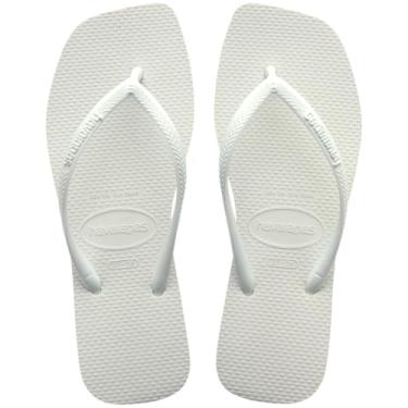Imagem de Havaianas Chinelo feminino quadrado fino, Branco, 7-8