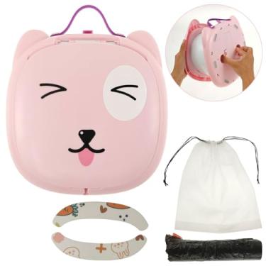 Imagem de KTZCTPCA Vaso sanitário de viagem para crianças, vaso sanitário portátil, assento de vaso sanitário de viagem resistente, vaso sanitário de treinamento dobrável para carro infantil, vaso sanitário de