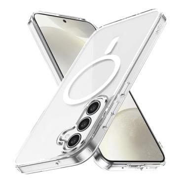 Imagem de Capa traseira magnética para Samsung Galaxy A55 5G, [compatível com MagSafe] Capa fosca translúcida, capa protetora fina à prova de choque (transparente)