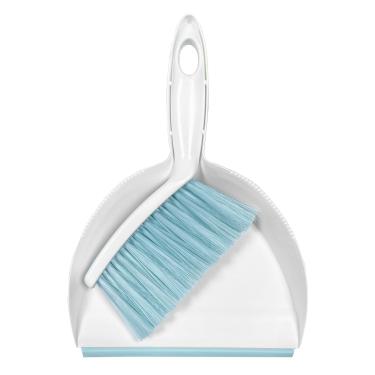 Imagem de NBGYTECH Conjunto de mini vassoura e pá de poeira pequena e conjunto de escova ferramentas de limpeza portáteis para escritório em casa, trailer, acampamento, aprendizagem (azul)