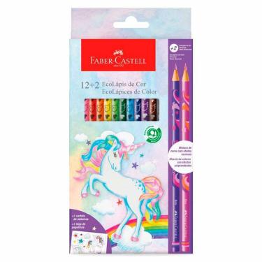 Imagem de Lápis de cor 12 cores +2 misturinhas Unicórnio Faber-Castell