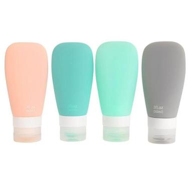 Imagem de Kit Frascos p/ Viagem 90ml com 4 Peças em Silicone - Quanhe