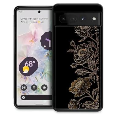 Imagem de FKBRCL4U Capa para Google Pixel 7 Pro, estampa de flores douradas, design gráfico feminino menino macio silicone rígido acrílico proteção contra choque para Google Pixel 7 Pro