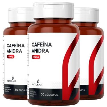 Imagem de KIT 3X Cafeína Anidra Pura 60 cápsulas - Natulha