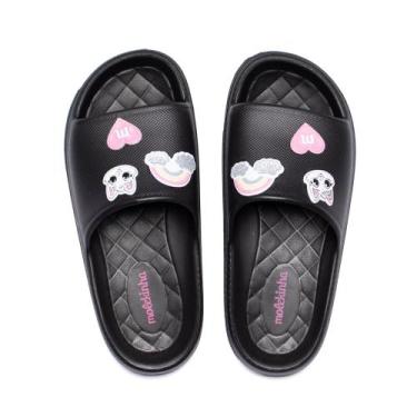 Imagem de Chinelo Slide Infantil Molekinha Aplicações Eva Preto, Preto, 29