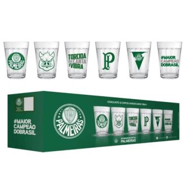 Imagem de Conjunto De Copo Americano Palmeiras Licenciado Kit 6 Peça - ALLMIX, P