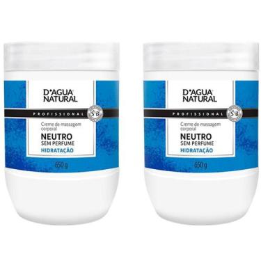 Imagem de Kit 2 Potes Creme De Massagem Corporal Dagua Natural Neutro 650g Sem P