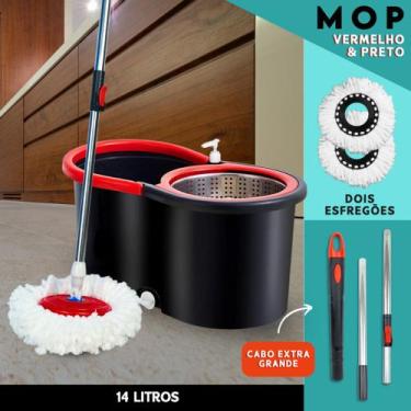 Imagem de Mop Giratório 14l com Centrifugador Inox com Rodinhas - NYBC