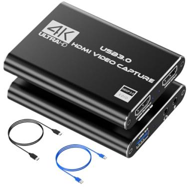 Imagem de 4K HDMI Capture Card for Streaming, Full HD 1080P 60FPS USB 3.0 Cam Link Game Audio Video Capture Card, Work with Camera/Nintendo Switch/Xbox/PS4/PS5/PC/OBS (Black)