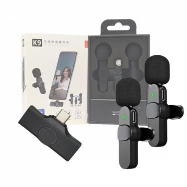 Imagem de Microfone Condensador Duplo de Lapela Wireless TIPO C sem Fio 2.4GHZ K