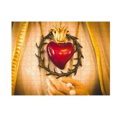 Imagem de Quebra-Cabeça Da Fé Sagrado Coração Maria 300 Peças Em Mdf