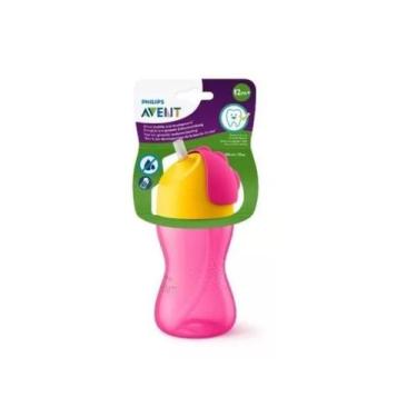 Imagem de Copo Dinossauro Com Canudo 300ml - Rosa - Philips Avent