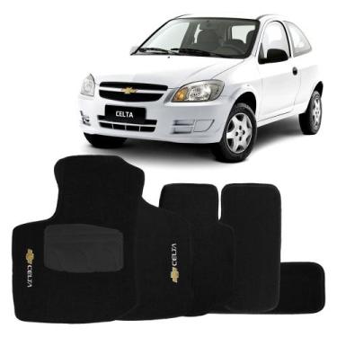 Imagem de Tapete Carpete para Celta 2000 a 2015 Preto Jogo 5 Peças Automotivo - 