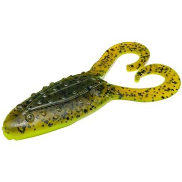 Imagem de Strike King Iscas, Gurgle Toad Isca macia, 10 cm de comprimento, barriga verde de abóbora verde-limão, pacote com 5