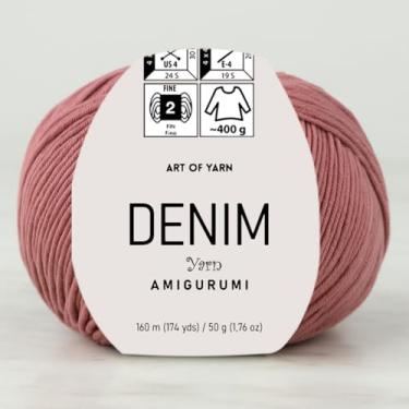 Imagem de Jeans Amigurumi Fio Arte 55% Algodão 45% Poliacrílico 50 g 174 m Macio Suave Esporte Fino (2) Cobertores de Tricô Crochê Roupas de Bebê Mais Cores (Rosa Brilhante, Pacote 1)