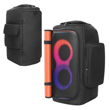 Imagem de OCXLLEATLY Capa protetora contra poeira compatível com JBL PartyBox 110/PartyBox 120, capa protetora para alto-falante com bolsos laterais de armazenamento