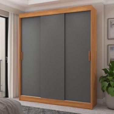 Imagem de Guarda-Roupa Casal Capri 3 Portas 4 Gavetas Flex Cinamomo/Grafite/Off 