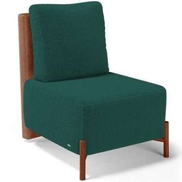 Imagem de Poltrona Decorativa Living Pés Madeira Hungria L02 material sintético 