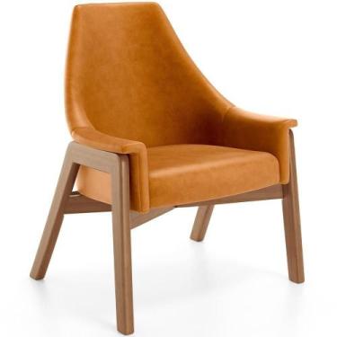 Imagem de Poltrona Decorativa Sakura L02 material sintético Whisky - Lyam Decor