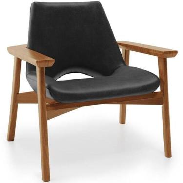 Imagem de Poltrona Decorativa Living Base Madeira Becker L02 material sintético 